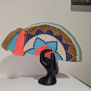 Elegant Wayuu Half moon Clutch bags/ Rhinestone/ Makeup bags